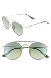 Ray Ban 51mm Aviator Gradient Lens Sunglasses In Gold/ Green Gradient