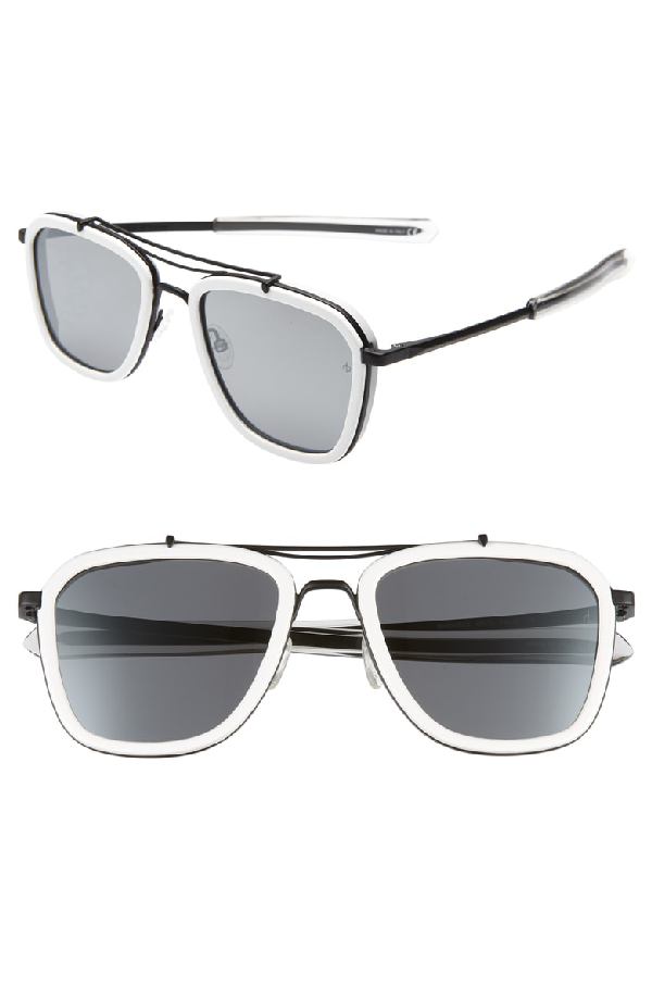 Rag Bone Phantom 54mm Aviator Sunglasses Matte Black White Modesens