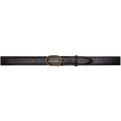 Gucci Black Gg Print Belt