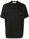 Vivienne Westwood Small Logo Embroidered T-shirt In Black