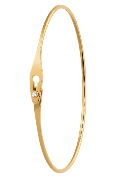 Dinh Van Serrure Diamond 18k Gold Bangle In Yellow Gold