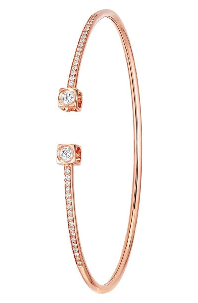 Dinh Van Le Cube Diamant Large 18k Gold Flex Bracelet In Rose Gold