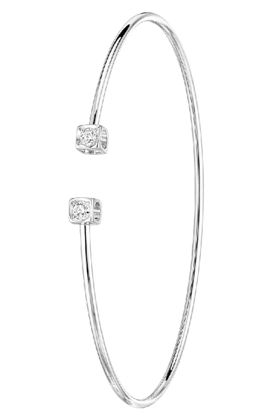 Dinh Van Le Cube Diamant Small 18k Gold Flex Bracelet In White Gold