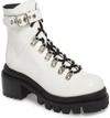 Jeffrey Campbell Czech Lace-up Boot In White Box Black Leather