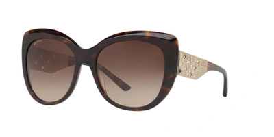 Bvlgari Sunglasses, Bv8198bf 57 In Tortoise Frames/brown Lenses