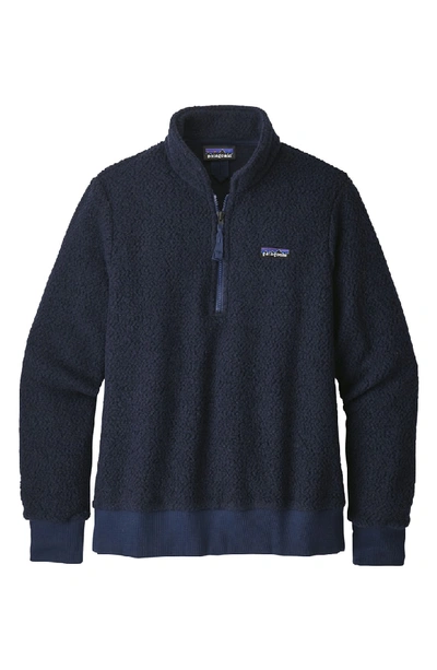 Patagonia Woolyester Fleece Quarter Zip Pullover In Navy Blue