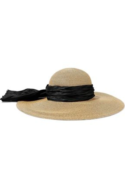 Eugenia Kim Woman Honey Satin-trimmed Straw Sunhat Camel