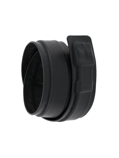 Maison Margiela Leather Wrap Belt Bracelet In Black