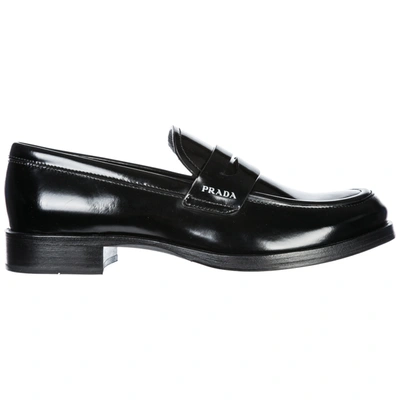 Prada Women's Leather Loafers Moccasins In Black