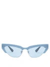 Miu Miu Women's Cat Eye Sunglasses, 59mm In Glitter Opal Blue/light Blue