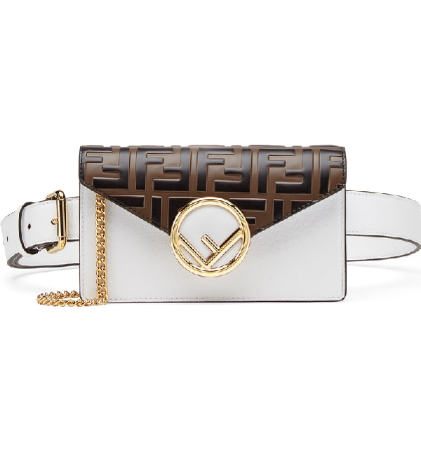 fendi white leather belt bag