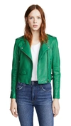 Iro Ashville Cropped Leather Jacket In Emerald