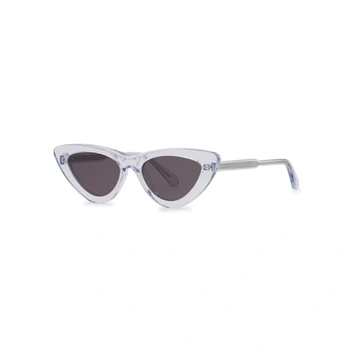 Chimi 006 Transparent Blue Cat-eye Sunglasses In Crystal