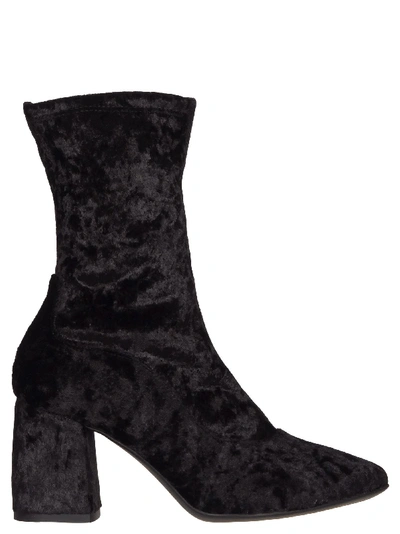 Janet & Janet Ursula Vichi Velvet Ankle Boots In Nero