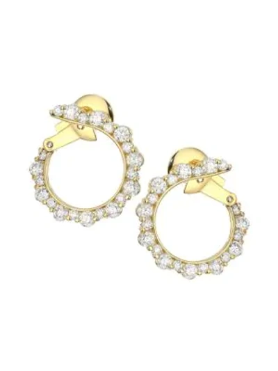 Plevé Women's Integre 18k Yellow Gold & Diamond Forward-facing Hoop Earrings
