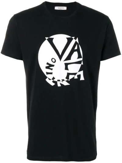 Valentino Spiral Logo Print T-shirt In Black
