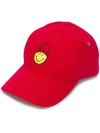 Ami Alexandre Mattiussi Smiley Patch Baseball Cap In Red