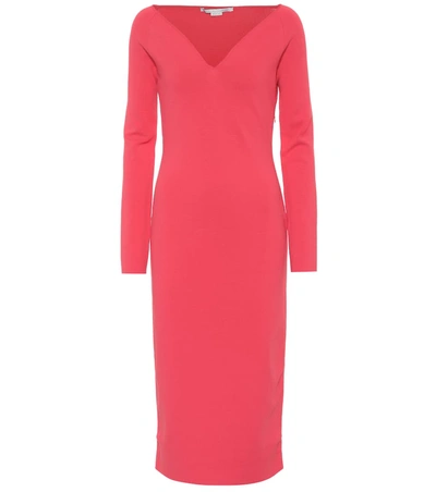 Stella Mccartney Knit Midi Dress In Pink