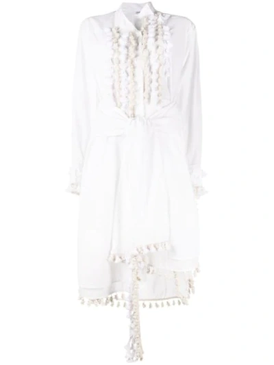 Loewe Embellished Cotton-blend Dress In White