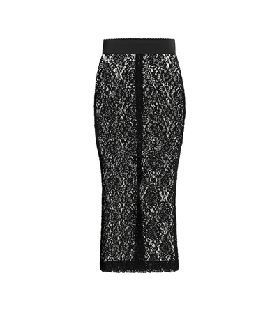 Dolce & Gabbana Lace Pencil Skirt In Black