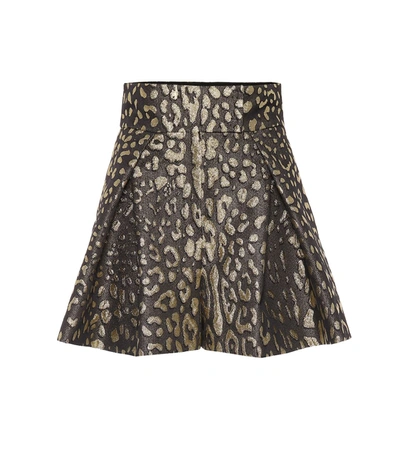 Dolce & Gabbana High-rise Brocade Shorts In Gold