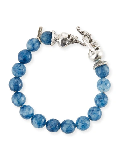 Emanuele Bicocchi Men's Blue Agate Sterling Silver Bracelet