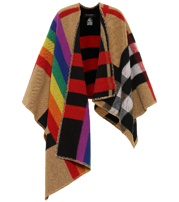 burberry rainbow vintage check poncho