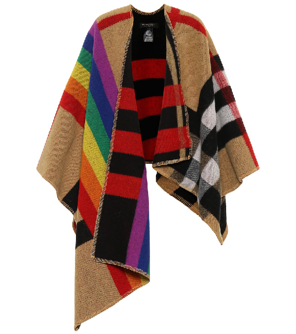 mega rainbow check cape