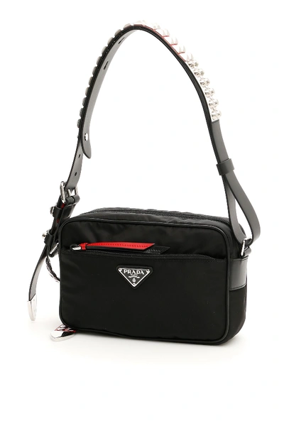 Prada New Vela Bag In Nero Fuoco|nero | ModeSens