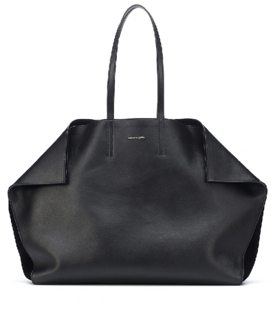 Alexander Mcqueen Large Butterfly-shaped Leather Tote Bag In Black