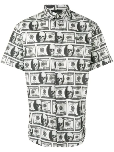 Philipp Plein 'dollar Bill' Print Shirt In White