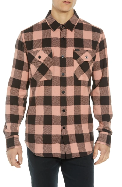 Obey Vedder Buffalo Check Regular Fit Shirt In Rose Multi