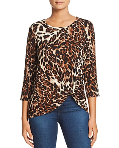 Alison Andrews Leopard-print Twist-front Top In Leopard