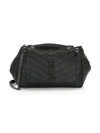 Saint Laurent Large Nolita Monogram Matelassé Leather Shoulder Bag In Black