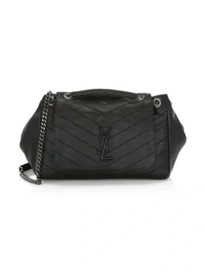 Saint Laurent Large Nolita Monogram Matelassé Leather Shoulder Bag In Black