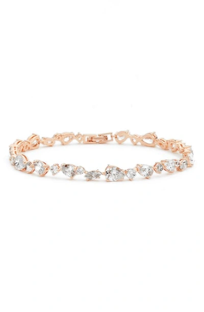 Nadri Ava Line Bracelet In Rose Gold