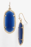 Kendra Scott Elle Drop Earrings In Navy Cats Eye/ Gold