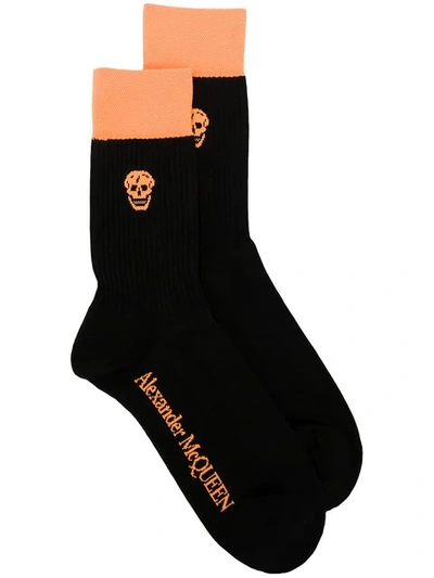 Alexander Mcqueen Skull Socks In Black
