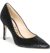 Sam Edelman Hazel Pointy Toe Pump In Black/ Black Sequin