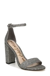 Sam Edelman Yaro Ankle Strap Sandal In Silver/ Gold Fabric