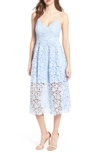 Astr Lace Midi Dress In Periwinkle