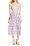Astr Lace Midi Dress In Lilac
