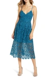 Astr Lace Midi Dress In Teal