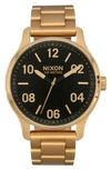 Nixon Men's Patrol Stainless Steel Bracelet Watch 42mm In Black/gold