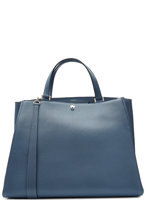 Valextra Leather Tote In Blue | ModeSens