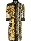 Versace Women's Hibiscus Print Belted Shirtdress Tunic In Multicolor