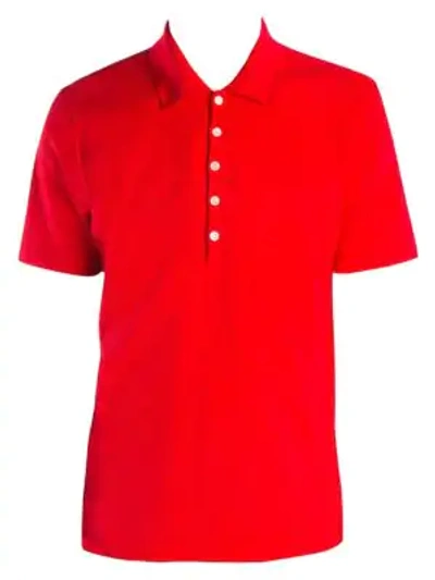 Thom Browne Short-sleeve Relaxed-fit Cotton Polo In Red