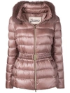Herno Fur Trimmed Puffer Jacket - Pink