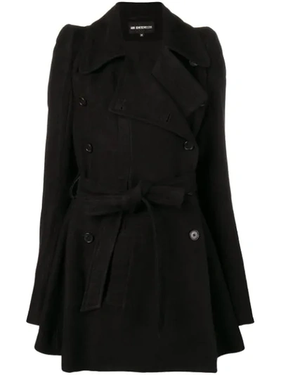 Ann Demeulemeester Belted Trench Coat In Black