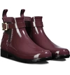 Hunter Original Refined Quilted Gloss Chelsea Waterproof Boot In Oxblood